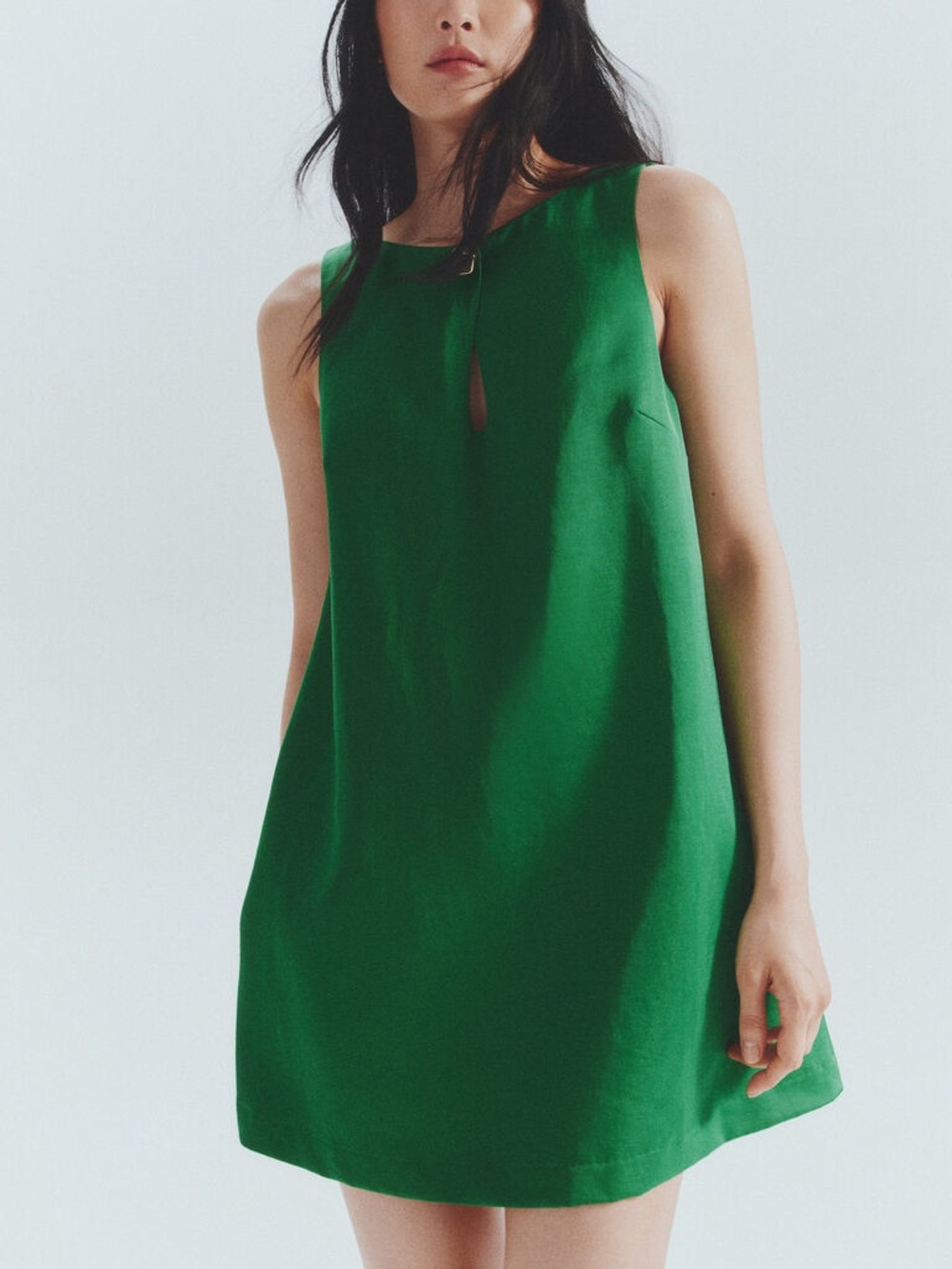 H&M Emerald Green Sleeveless A-Line Dress